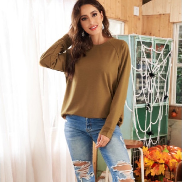 Brown Crewneck Pullover Sweatshirt - Picture 2 of 8